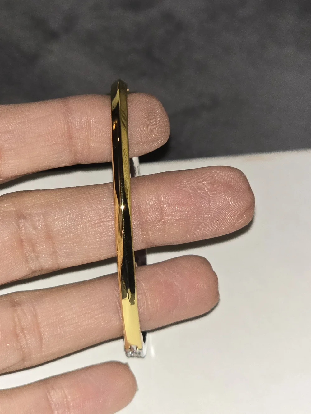 22kgp Dubai Jewelry Gold and Silver Crystal Pavé Bangle Bracelet